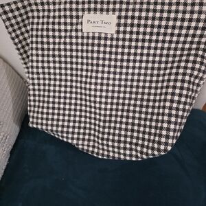 Black Herringbone Tote Bag/ Large Cotton Shopping Bag